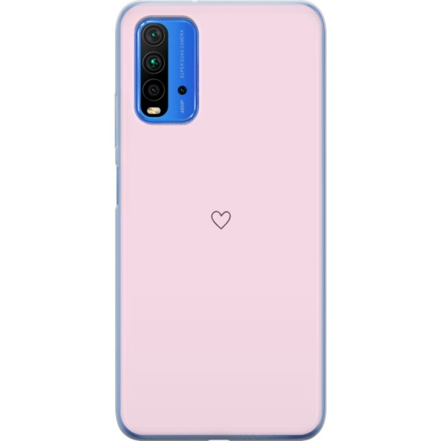 Kännykkäkuori Xiaomi Redmi 9T-laitteelle, jossa on Sydän kuvio