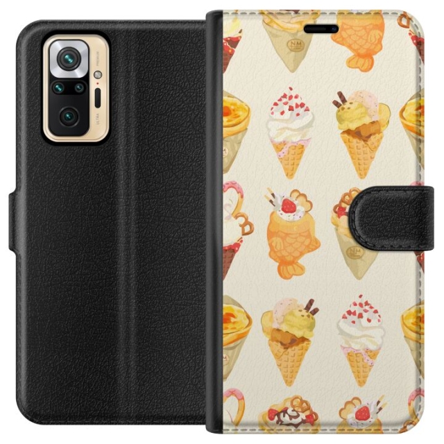 Lompakkokotelo Xiaomi Redmi Note 10 Pro-laitteelle, jossa on Lasinen kuvio