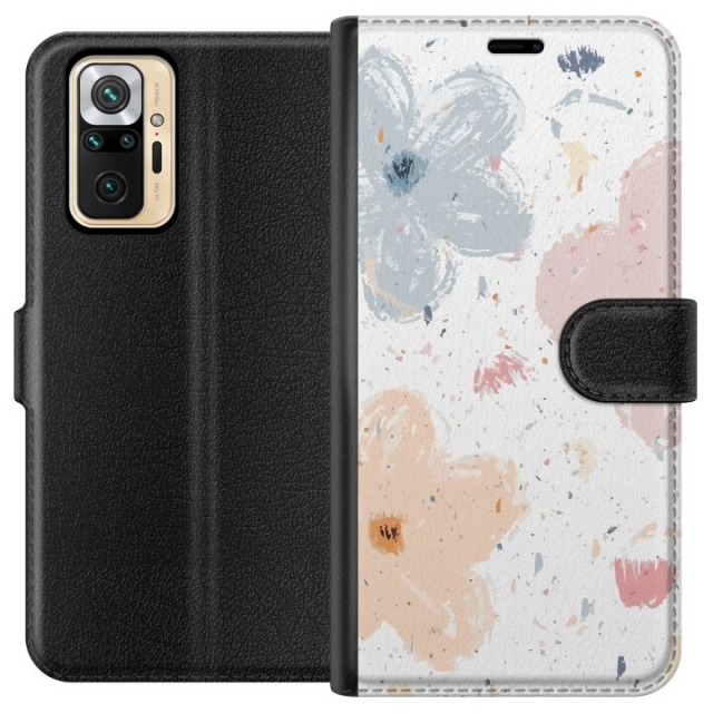 Lompakkokotelo Xiaomi Redmi Note 10 Pro-laitteelle, jossa on Kukat kuvio