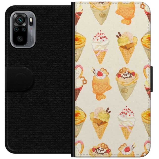 Lompakkokotelo Xiaomi Redmi Note 10S-laitteelle, jossa on Lasinen kuvio