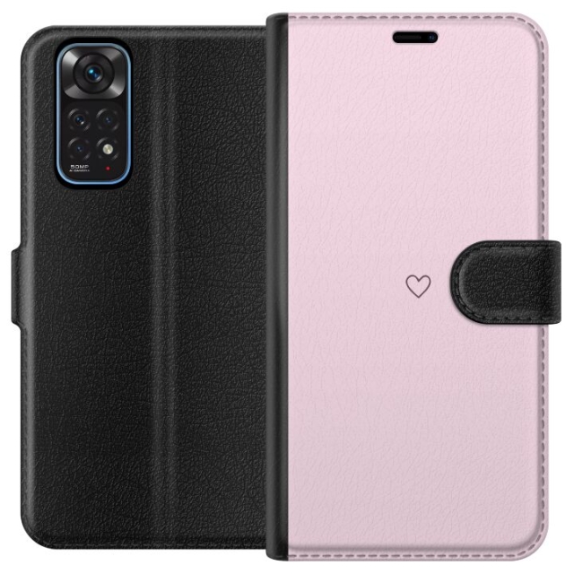 Lompakkokotelo Xiaomi Redmi Note 11-laitteelle, jossa on Sydän kuvio