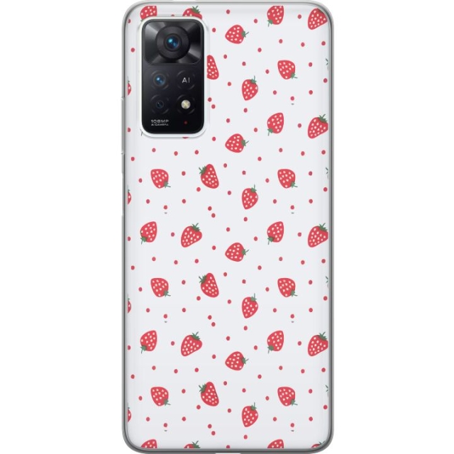 Kännykkäkuori Xiaomi Redmi Note 11 Pro-laitteelle, jossa on Mansikat kuvio