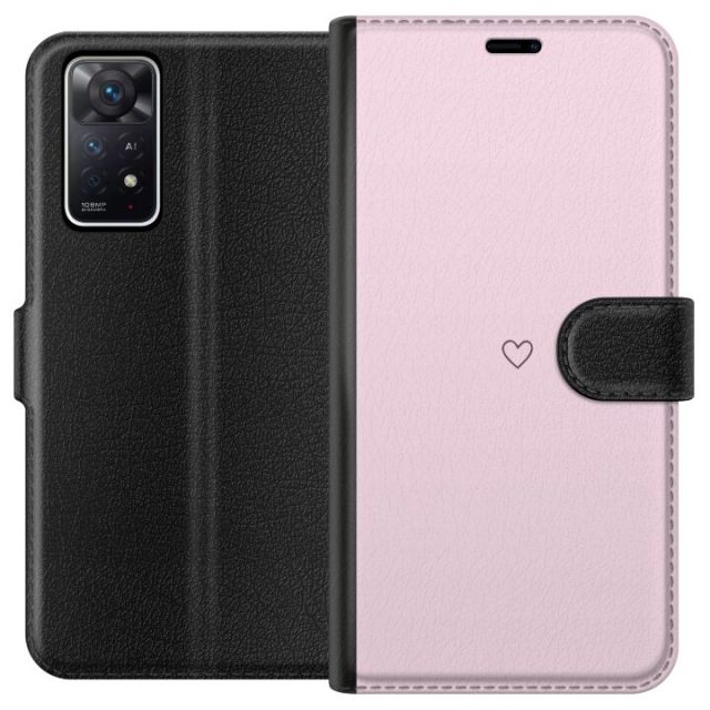 Lompakkokotelo Xiaomi Redmi Note 11 Pro 5G-laitteelle, jossa on Sydän kuvio