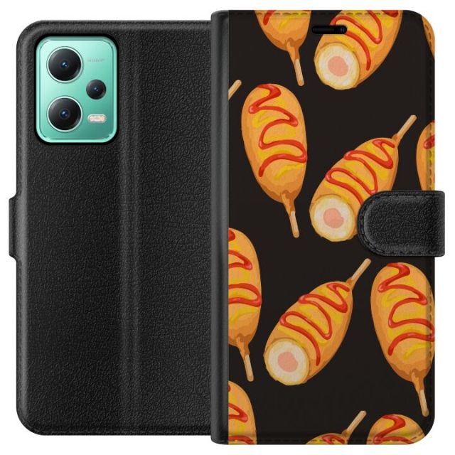 Lompakkokotelo Xiaomi Redmi Note 12-laitteelle, jossa on Kanan reisi kuvio