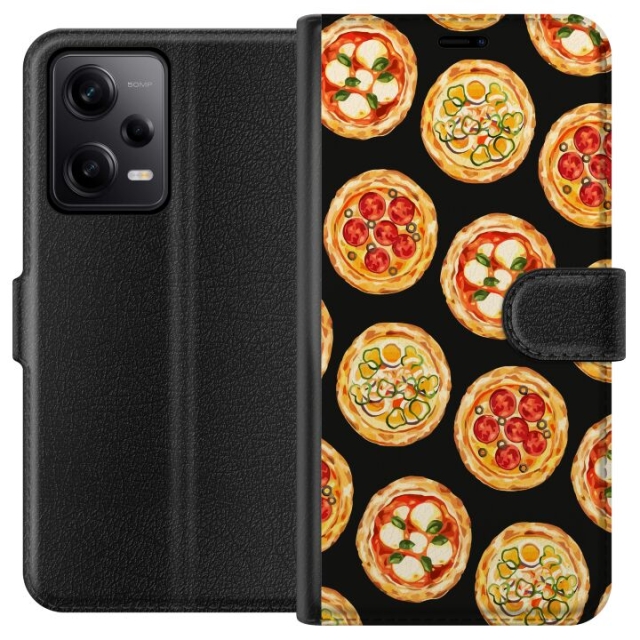 Lompakkokotelo Xiaomi Redmi Note 12 Pro-laitteelle, jossa on Pizza kuvio