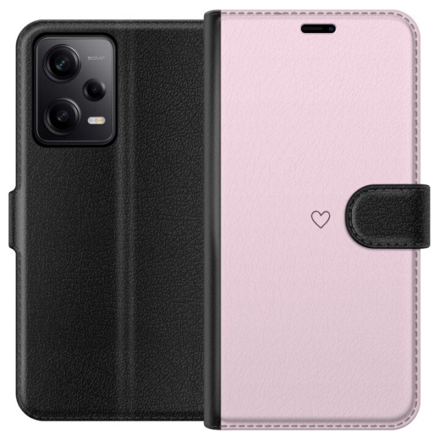 Lompakkokotelo Xiaomi Redmi Note 12 Pro-laitteelle, jossa on Sydän kuvio