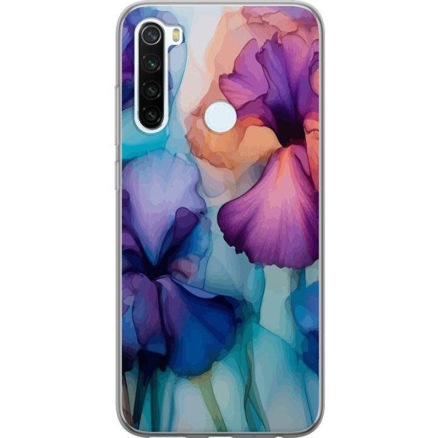 Kännykkäkuori Xiaomi Redmi Note 8-laitteelle, jossa on Maagiset kukat kuvio
