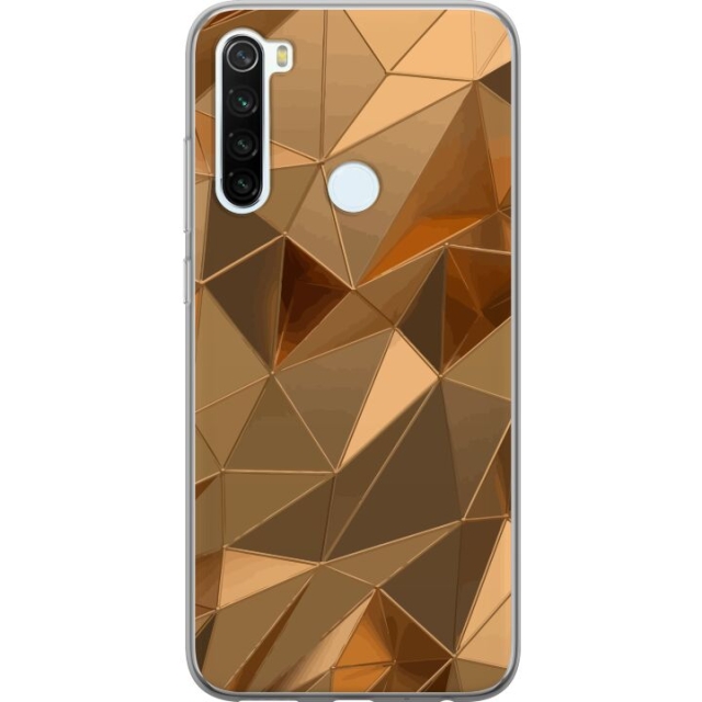 Kännykkäkuori Xiaomi Redmi Note 8-laitteelle, jossa on 3D Kulta kuvio