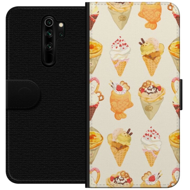 Lompakkokotelo Xiaomi Redmi Note 8 Pro -laitteelle, jossa on Lasinen kuvio