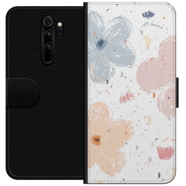 Lompakkokotelo Xiaomi Redmi Note 8 Pro -laitteelle, jossa on Kukat kuvio