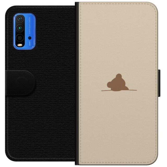 Lompakkokotelo Xiaomi Redmi Note 9 4G-laitteelle, jossa on Nalle kuvio
