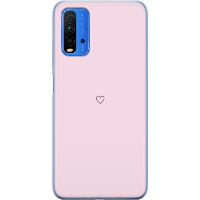 Kännykkäkuori Xiaomi Redmi Note 9 4G-laitteelle, jossa on Sydän kuvio
