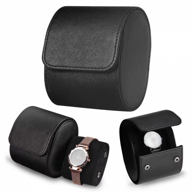 Resefodral i PU-läder 1 klocka, Svart