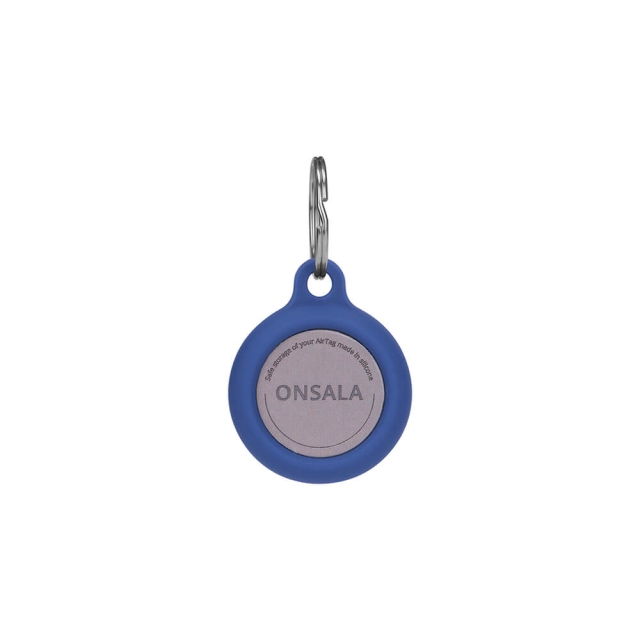 Onsala Airtag Holder Silicone Blue with Keyring