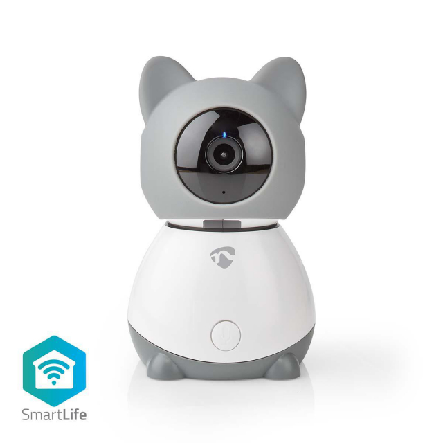 Nedis SmartLife Sisäkamera | Full HD 1080p | Kääntö/kallistus | MicroSD (ei sisälly) / Pilvipalvelutallennus (valinnainen) | Liiketunnistimella | Yökuvaus | Harmaa / Valkoinen