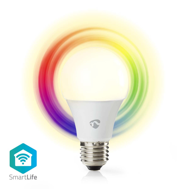 Nedis SmartLife RGB Lamppu | E27 | 806 lm | 9 W | Lämpimästä kylmään valkoiseen / RGB | 2700 - 6500 K | Android™ / IOS | polttimo | 1 kpl