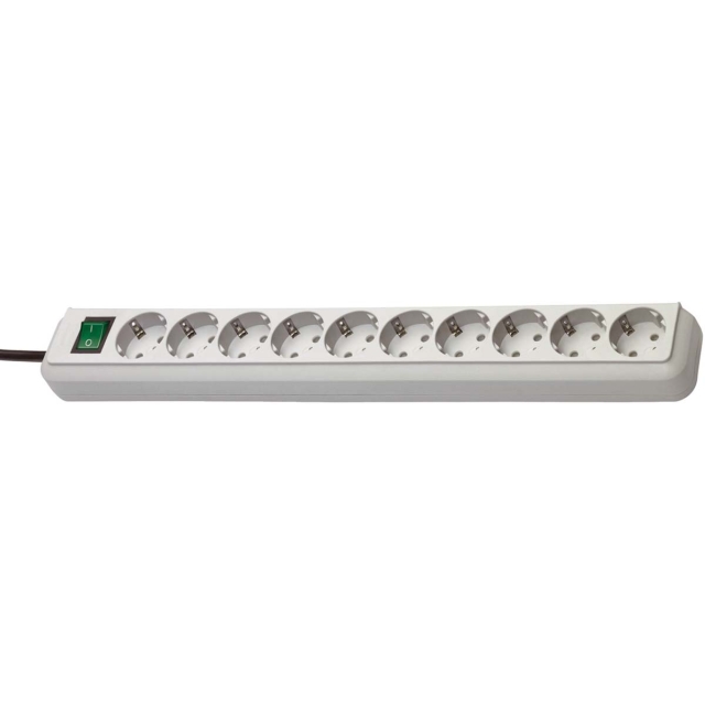 brennenstuhl Jatkopistorasia Eco-Line 10-Paikkaa 3.00 m Harmaa - Suojakosketin TYPE F