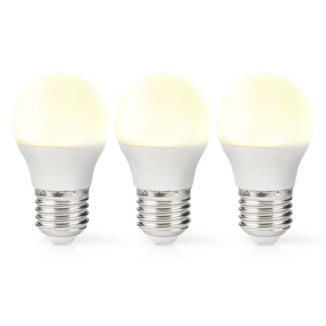 Nedis LED Lamppu E27 | G45 | 4.9 W | 470 lm | 2700 K | Lämmin Valkoinen | Retrotyylinen | Huurrettu | 3 kpl