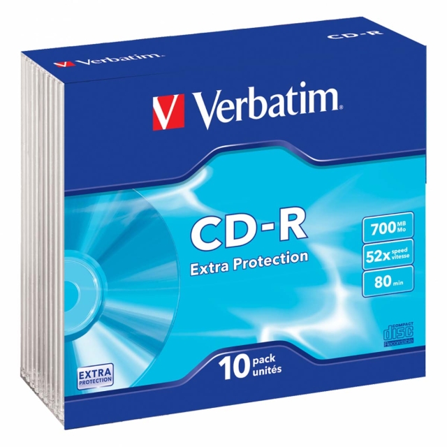 CD-R 52x 700 MB 10 Pakata Slim Case Extra Protection