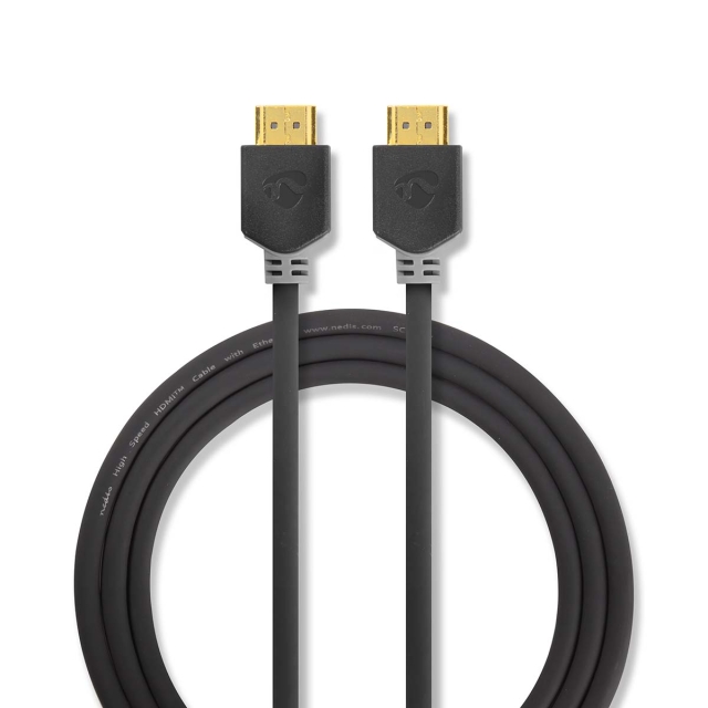Nedis High Speed ​​HDMI ™ Kaapeli Ethernet | HDMI™ liitin | HDMI™ liitin | 4K@60Hz | ARC | 18 Gbps | 2.00 m | Pyöreä | PVC | Antrasiitti | Laatikko