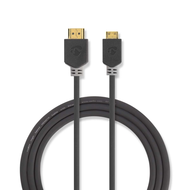 Nedis High Speed HDMI ™ Kaapeli Ethernet | HDMI™ liitin | HDMI™ Mini | 4K@60Hz | 18 Gbps | 2.00 m | Pyöreä | PVC | Antrasiitti | Ikkunallinen laatikko