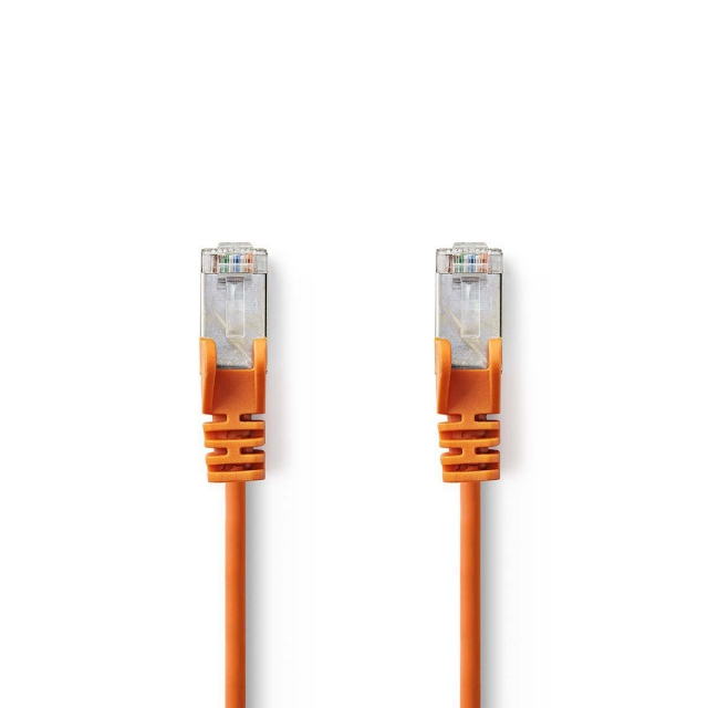 Nedis CAT5e verkkokaapeli | SF/UTP | RJ45 uros | RJ45 uros | 7.50 m | Pyöreä | PVC | Oranssi | Muovipussi