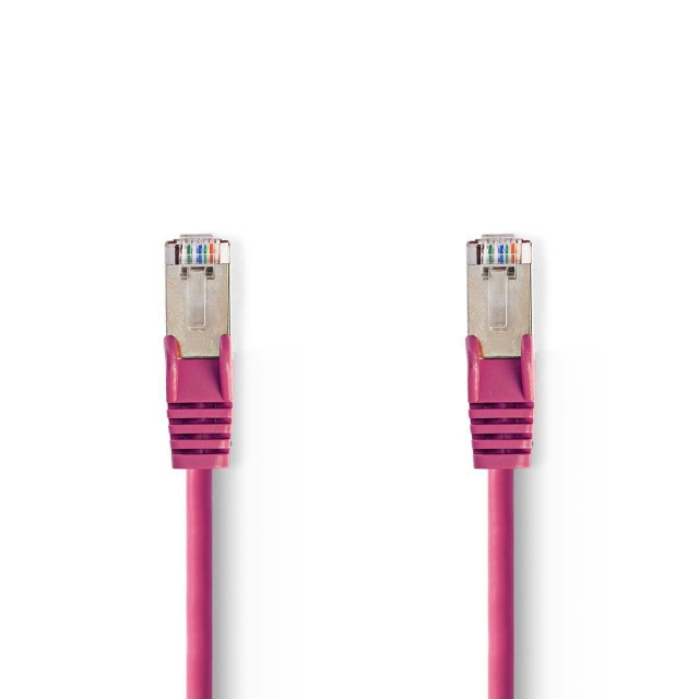 Nedis CAT5e verkkokaapeli | SF/UTP | RJ45 uros | RJ45 uros | 3.00 m | Pyöreä | PVC | Pinkki | Muovipussi