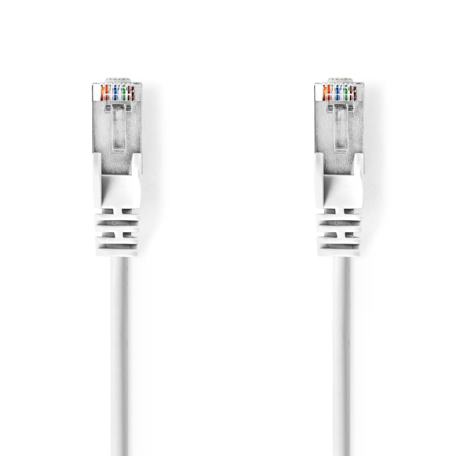 Nedis CAT5e verkkokaapeli | SF/UTP | RJ45 uros | RJ45 uros | 0.50 m | Pyöreä | PVC | Valkoinen | Kirjekuori