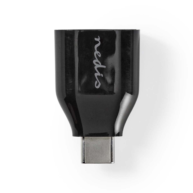 Nedis USB-C™ Sovitin | USB 3.2 Gen 1 | USB-C™ Uros | USB-A Naaras | 5 Gbps | Pyöreä | Niklattu | Musta | Laatikko