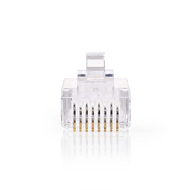 Nedis RJ45-liitin | Uros | Kiinteä UTP CAT6 | Suora | Kullattu | 10 kpl | Polycarbonate | Läpikuultava | Laatikko