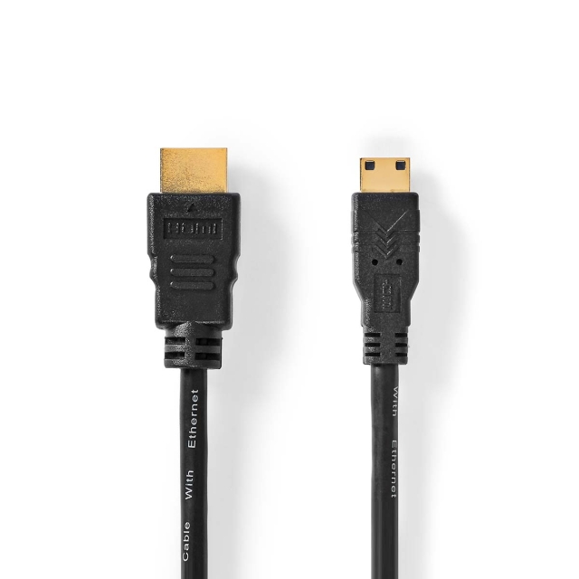 Nedis High Speed HDMI ™ Kaapeli Ethernet | HDMI™ liitin | HDMI™ Mini | 4K@30Hz | 10.2 Gbps | 2.00 m | Pyöreä | PVC | Musta | Laatikko
