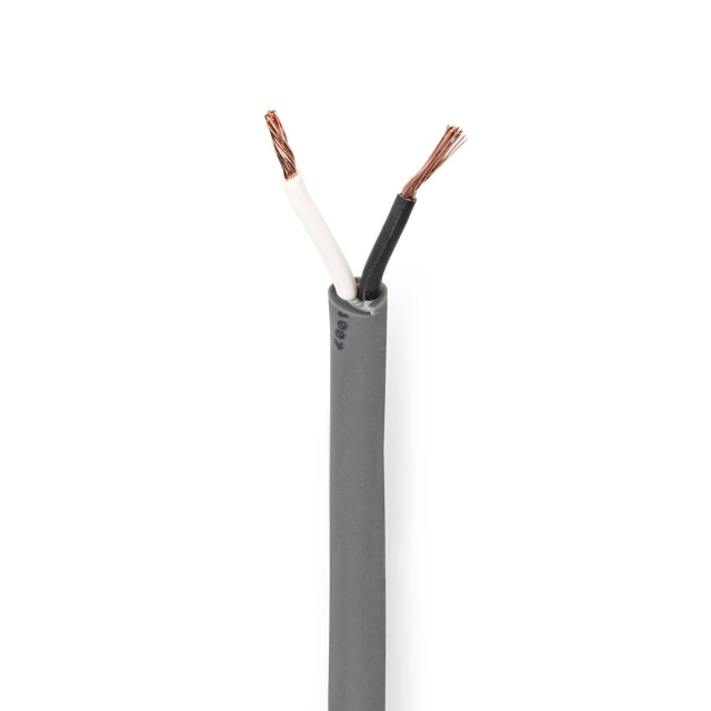 Nedis Kaiutinkaapeli | 2 x 1.50 mm² | Kupari | 100.0 m | Pyöreä | PVC | Tummanharmaa | Kela