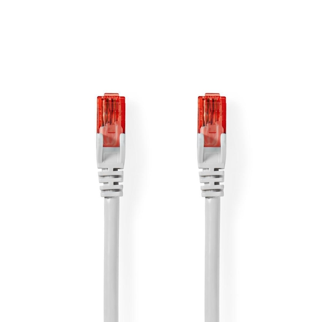 Nedis CAT6 Verkkokaapeli | RJ45 uros | RJ45 uros | U/UTP | 30.0 m | Pyöreä | PVC | Valkoinen | Muovipussi