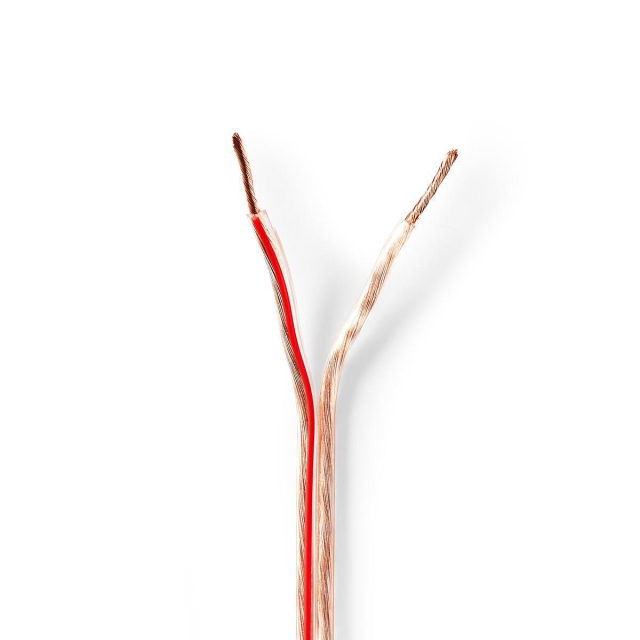 Nedis Kaiutinkaapeli | 2 x 1.50 mm² | Kupari | 100.0 m | Pyöreä | PVC | Läpikuultava | Kela