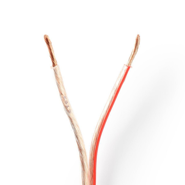 Nedis Kaiutinkaapeli | 2 x 2.50 mm² | CCA | 100.0 m | Pyöreä | PVC | Läpikuultava | Kääre