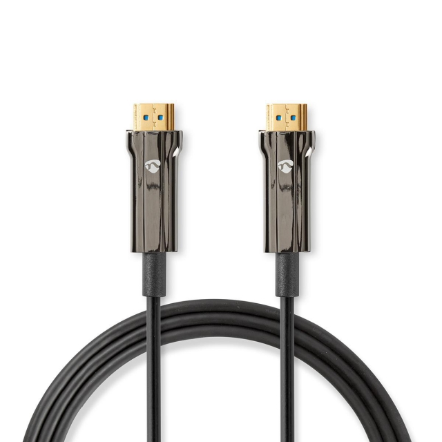 Nedis Aktiivinen Optinen Ultra High Speed HDMI-Kaapeli jossa Ethernet | HDMI™ liitin | HDMI™ liitin | 8K@60Hz | 48 Gbps | 15.0 m | Pyöreä | PVC | Musta | Pakkaus