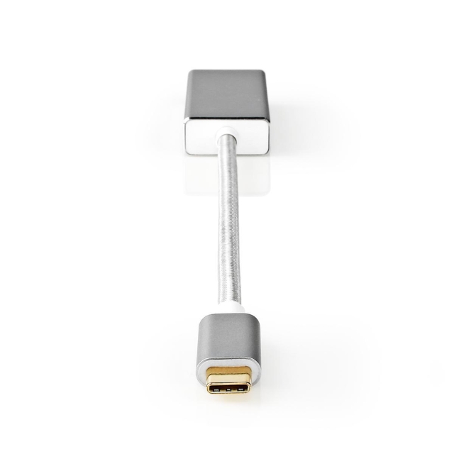 Nedis USB-C™ Sovitin | USB 3.2 Gen 1 | USB-C™ Uros | Mini DisplayPort Naaras | 0.20 m | Pyöreä | Kullattu | Nailon / Punottu | Hopea | Laatikko kannella ja ikkunalla
