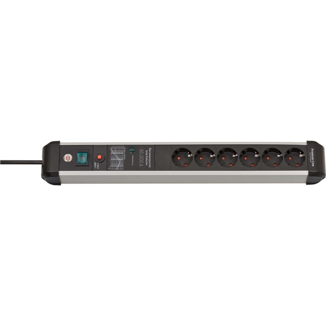 brennenstuhl Premium-Protect-Line 60.000A pistorasia ylijännitesuojalla 6-tie 3m H05VV-F 3G1.5