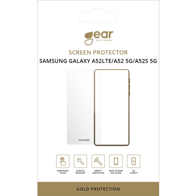 Gear Näytönsuojus 2.5D Gold Case Friendly - Samsung A52 LTE, A52 5G, A52S 5G