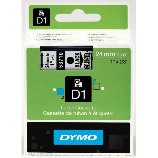 DYMO Ribbon S0720920 53710 24mm Black on Clear