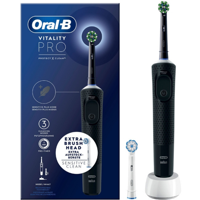 Oral B Sähköhammasharja Vitality Pro Black Extra Täydennyslataus