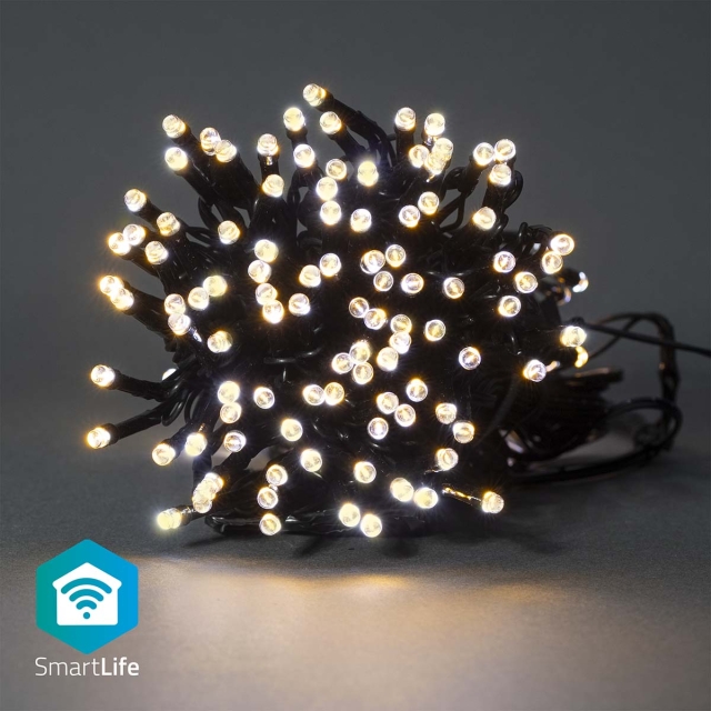 Nedis SmartLife Jouluvalot | Nauha | Wi-Fi | Lämmin Valkoinen | 200 LED
