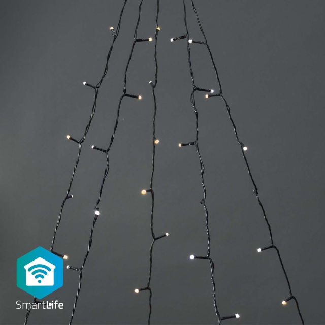 Nedis SmartLife Jouluvalot | Puu | Wi-Fi | Lämpimästä kylmään valkoiseen | 200 LED