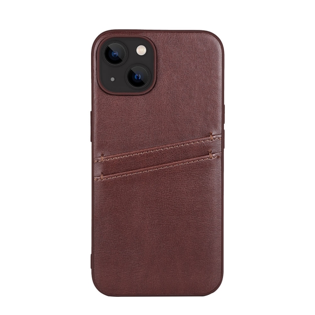 Buffalo Back cover PU 2 card iPhone 13 / 14 6,1" Brown