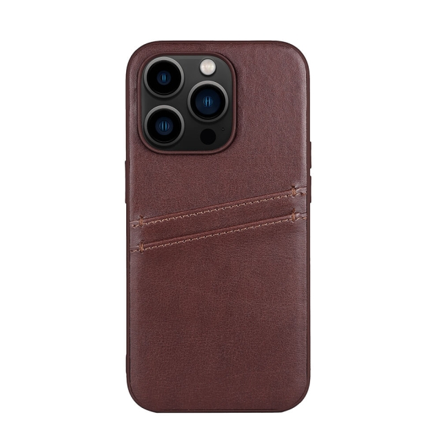 Buffalo Back cover PU 2 card iPhone 14 Pro 6,1" Brown