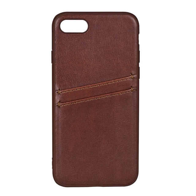 Buffalo Back cover PU 2 card iPhone 7 / 8 / SE Brown