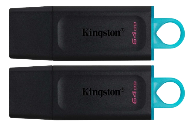 Kingston 64GB USB3.2 Gen 1 DataTraveler Exodia (Black + Teal) - 2 Pcs
