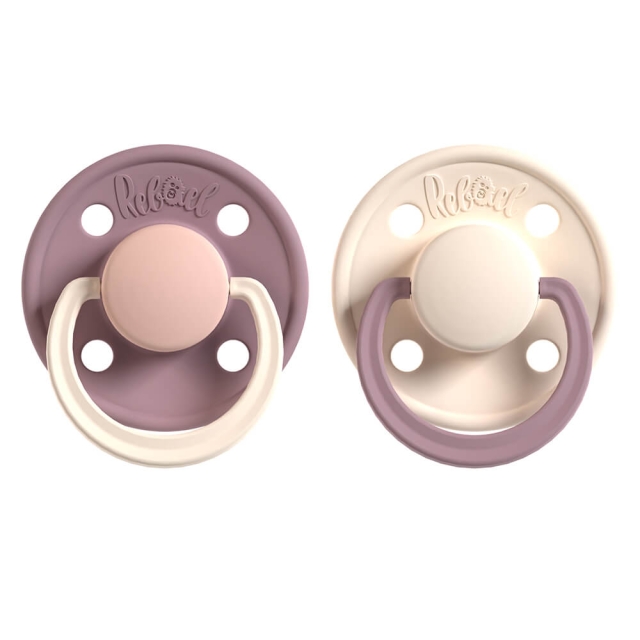 REBAEL Pacifier 2-Pack Size 1 Misty Soft Mouse / Frosty Pearly Rhino