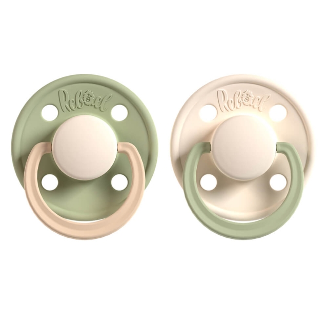 REBAEL Pacifier 2-Pack Size 1 Cloudy Pearly Lion / Frosty Pearly Dolphin
