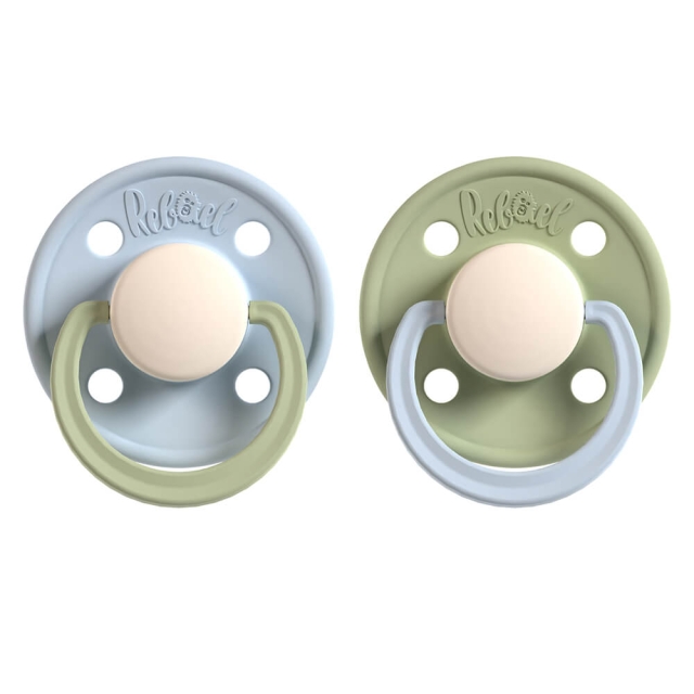 REBAEL Pacifier 2-Pack Size 2 Cold Pearly Dolphin / Cloudy Pearly Elephant